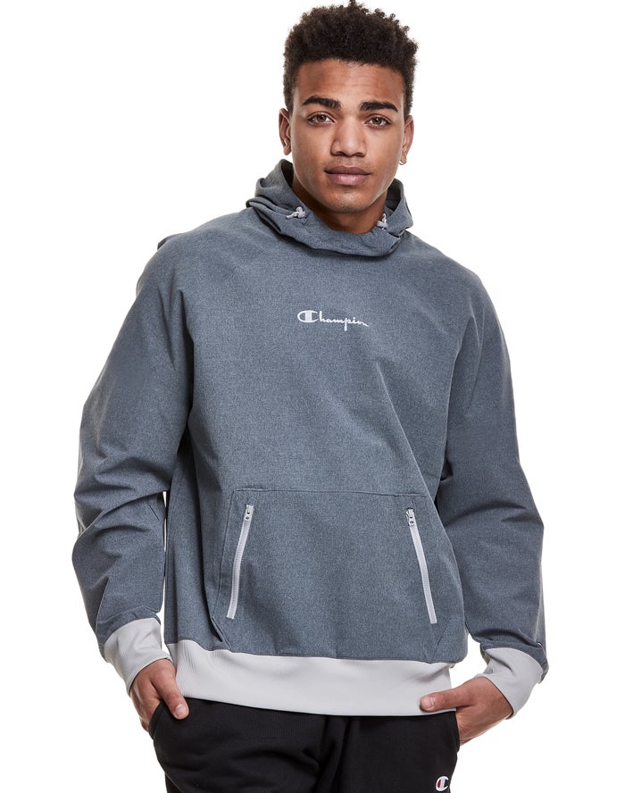 Champion Defender Series Erkek Kapşonlu Sweatshirt Gri ( QWHMRY357 )